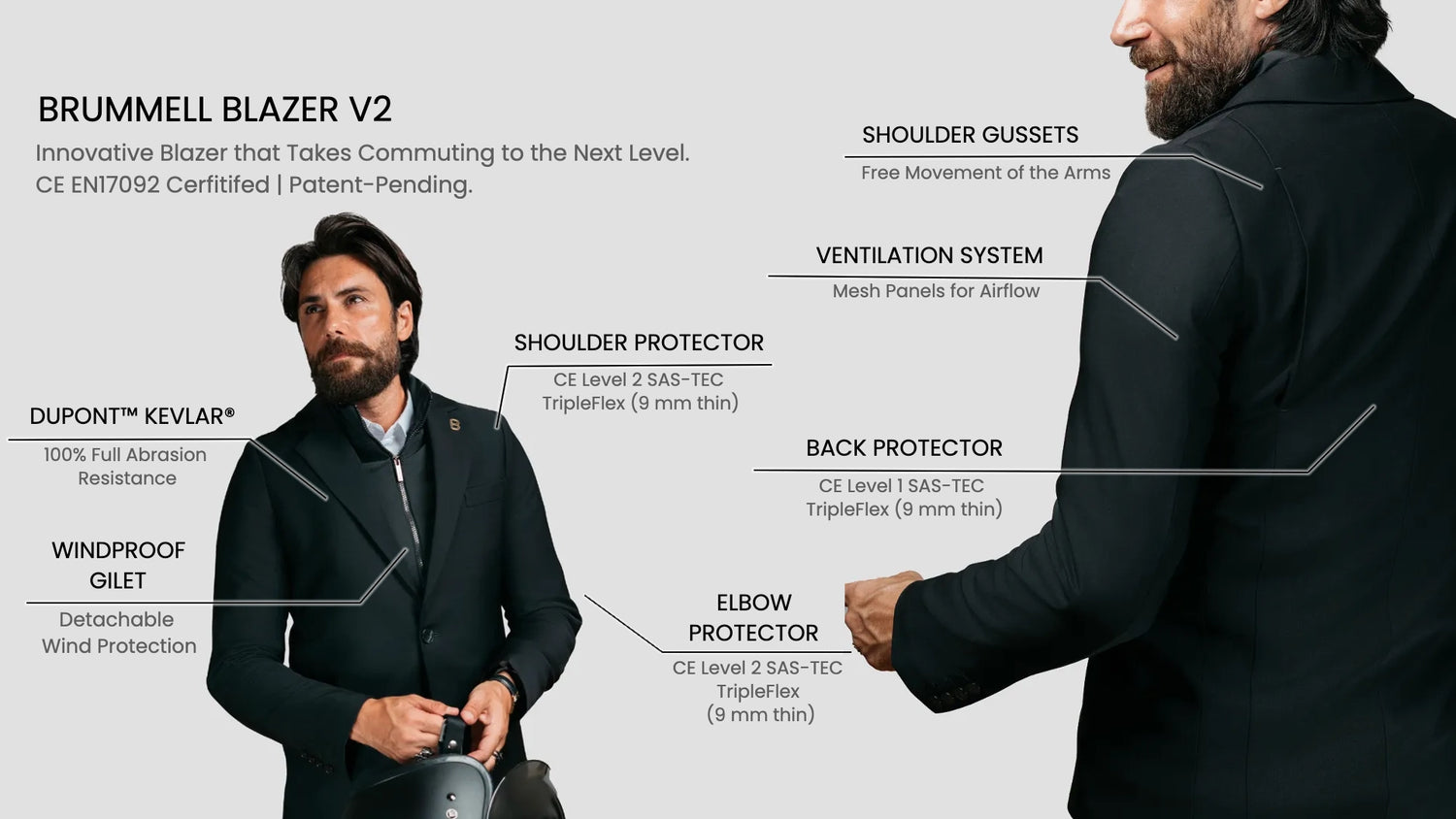 Deep Black Brummell Blazer V2 with Callouts