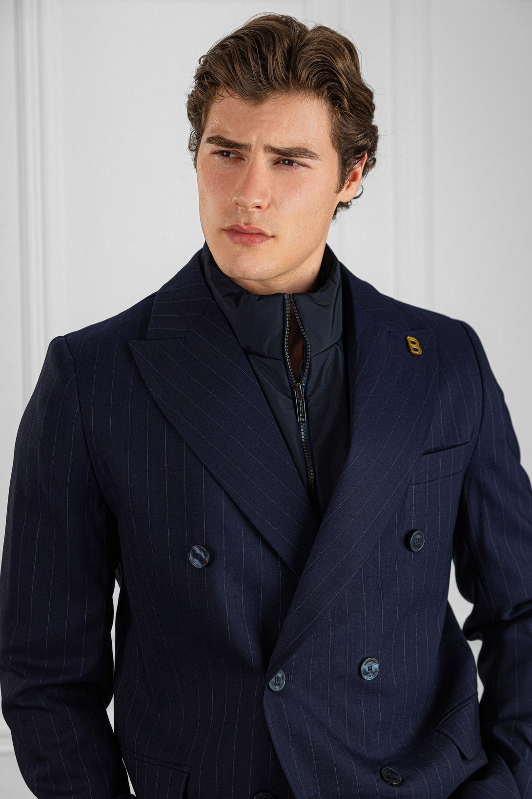 Navy Pinstripe Double-Breasted Blazer (Limited Edition) – Brummell